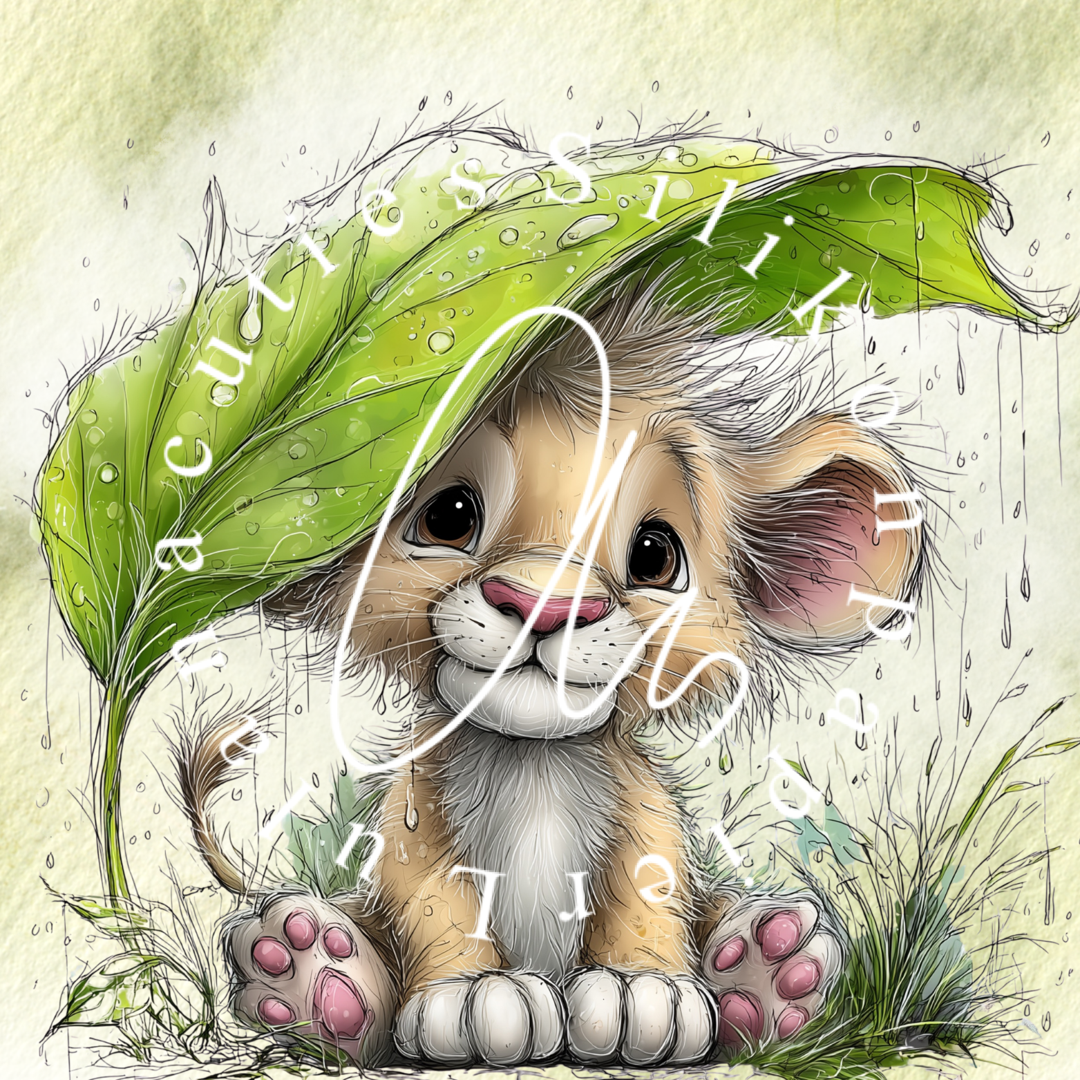 Silikonpapier Little Lion in the Rain