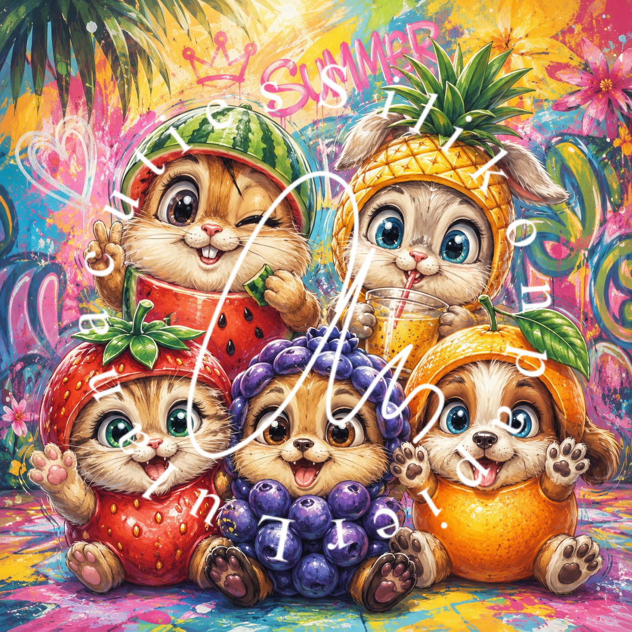Silikonpapier Tropical Fruity Besties