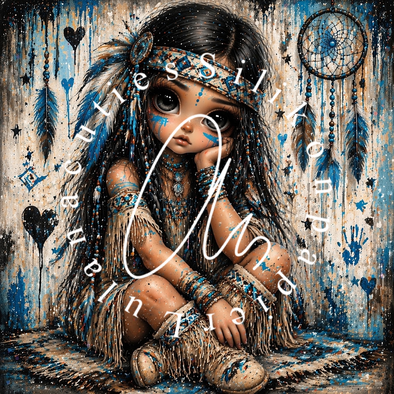 Silikonpapier Indianer Mädchen Blau by LulanaCuties