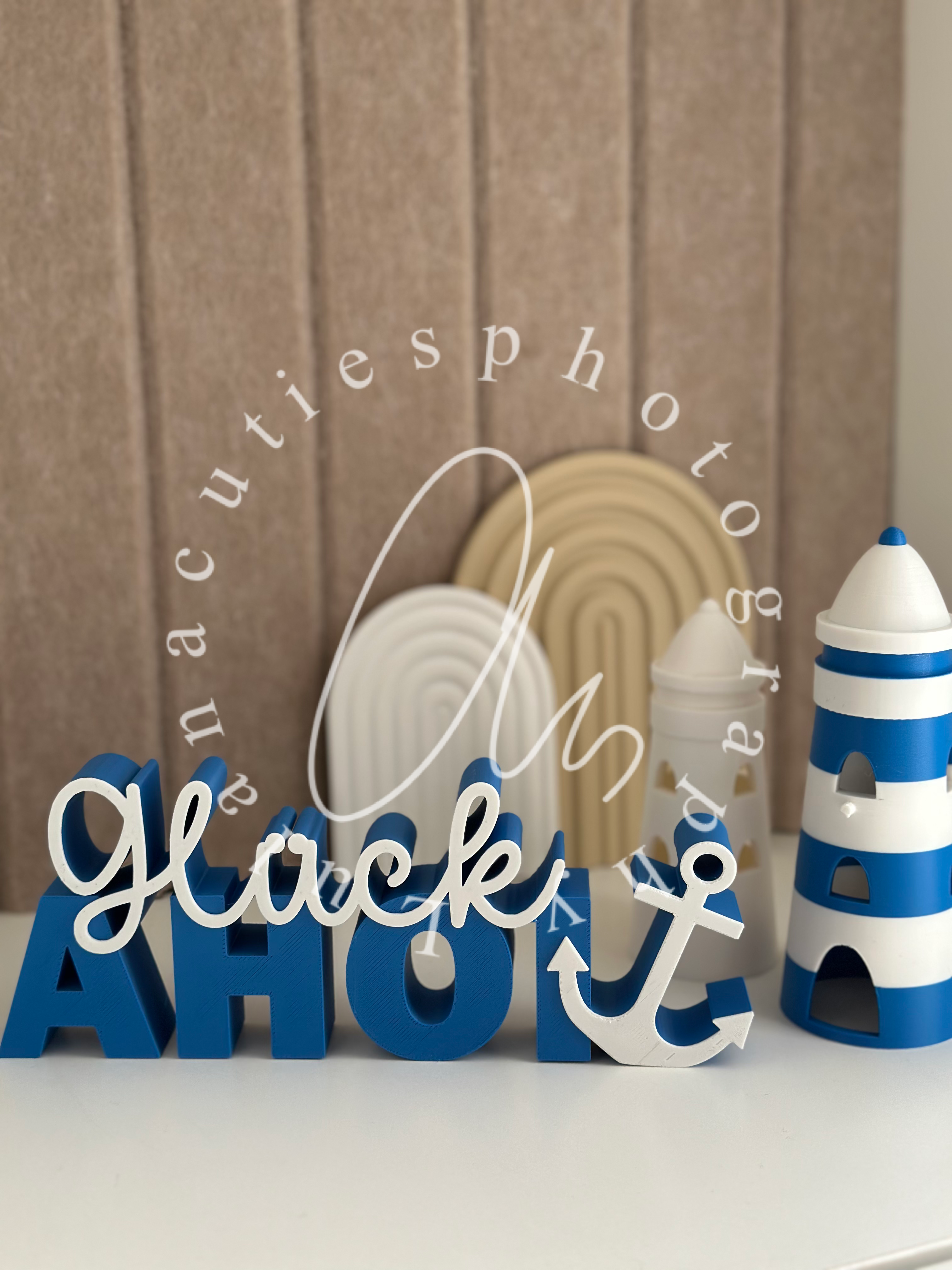 Leuchtturm+ Schrift Set dunkelblau/weiß