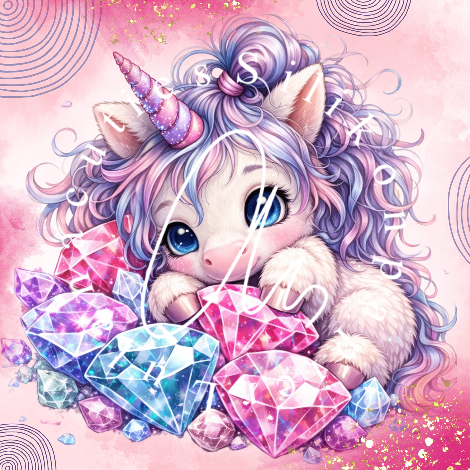 Silikonpapier  Diamanten Einhorn