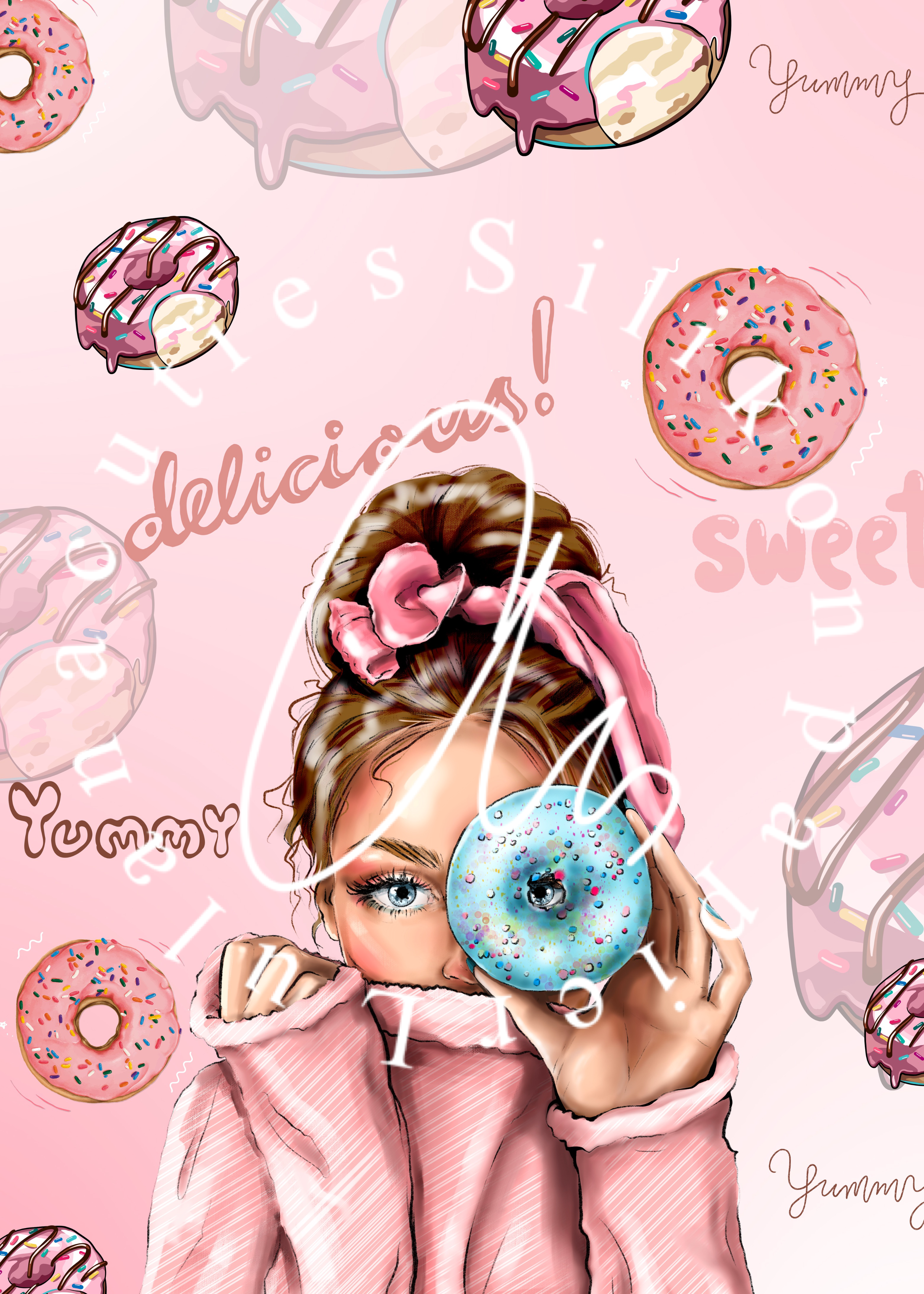 Silikonpapier Donut Girl 10x14