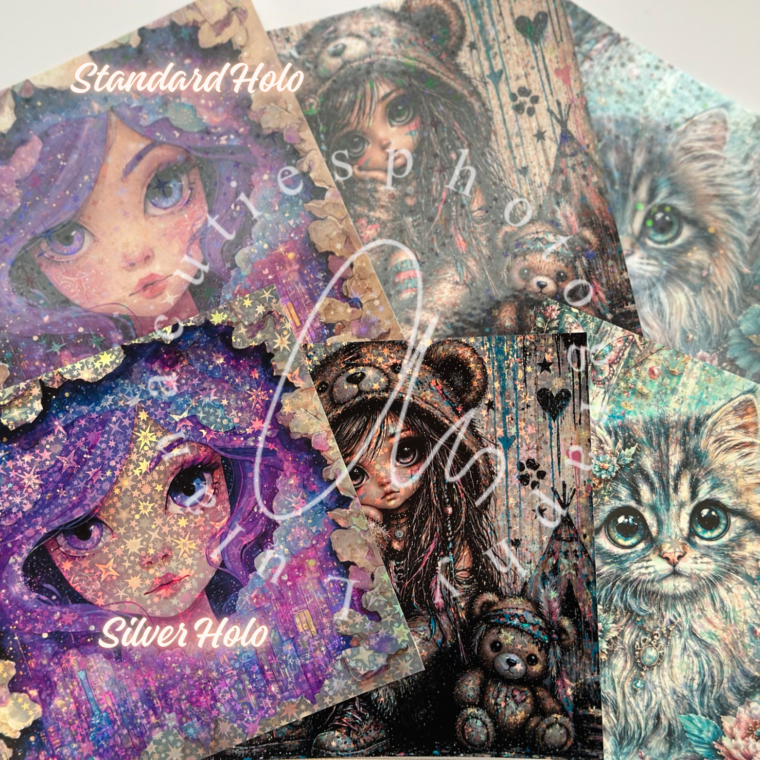 Silver Holo Silikonpapier Kirschblüten