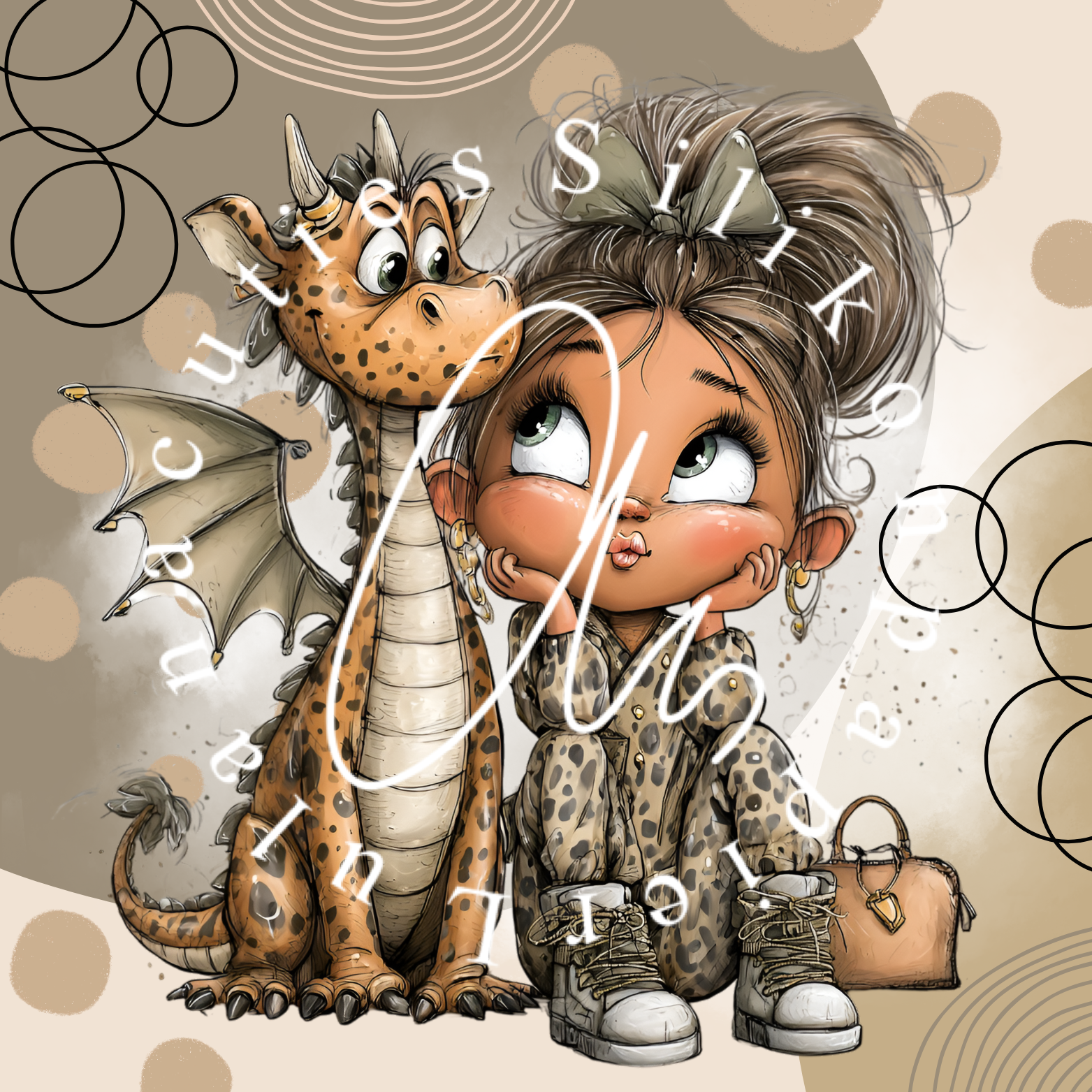 Silikonpapier Dragon Cute Brown