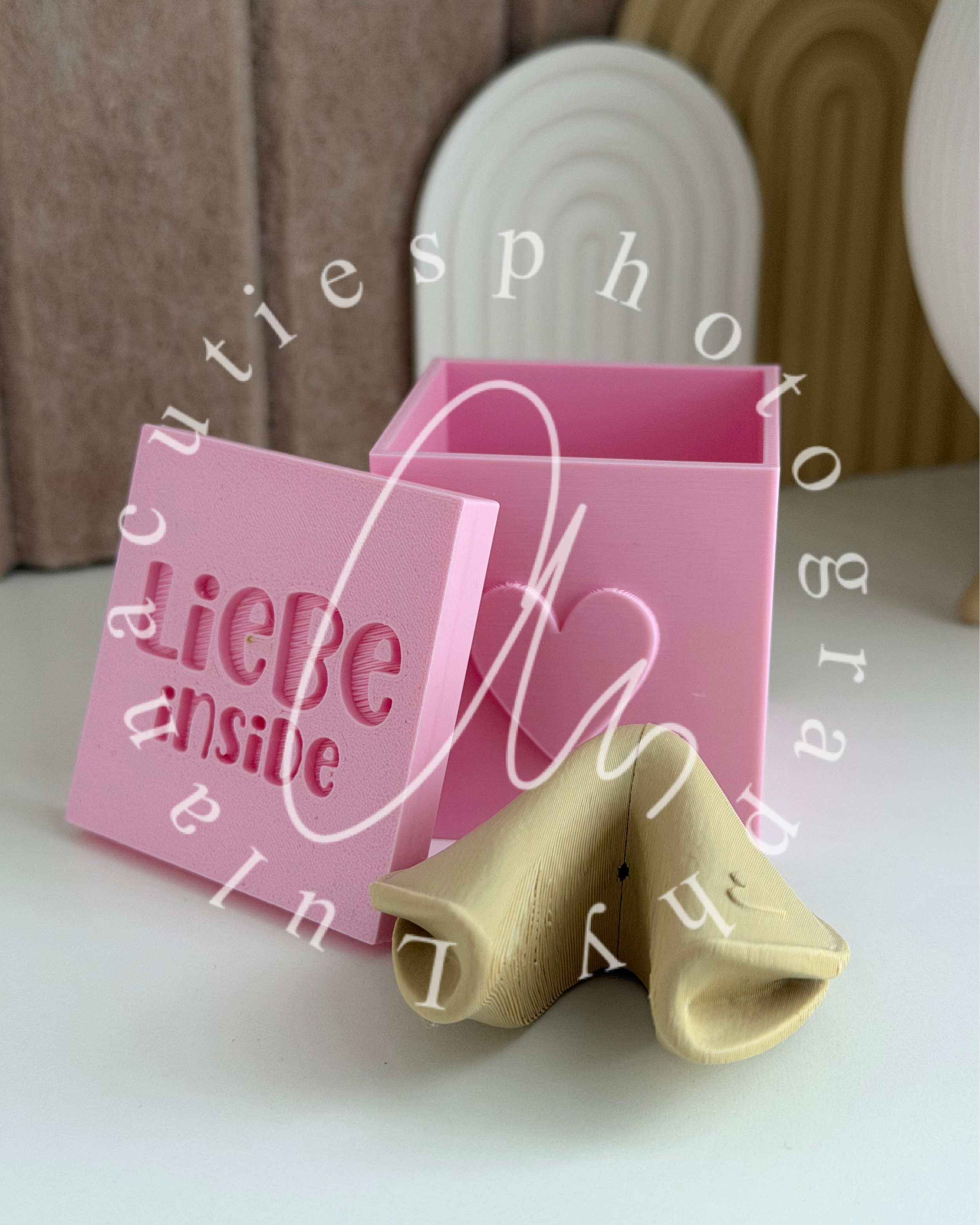 Glückskeks Box Herz Rosa