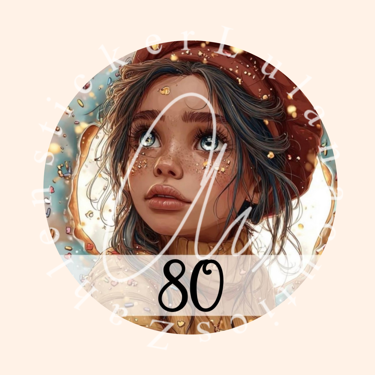 Zahlensticker Mariegold by Lisa Morgan für runde Diamond painting Dosen