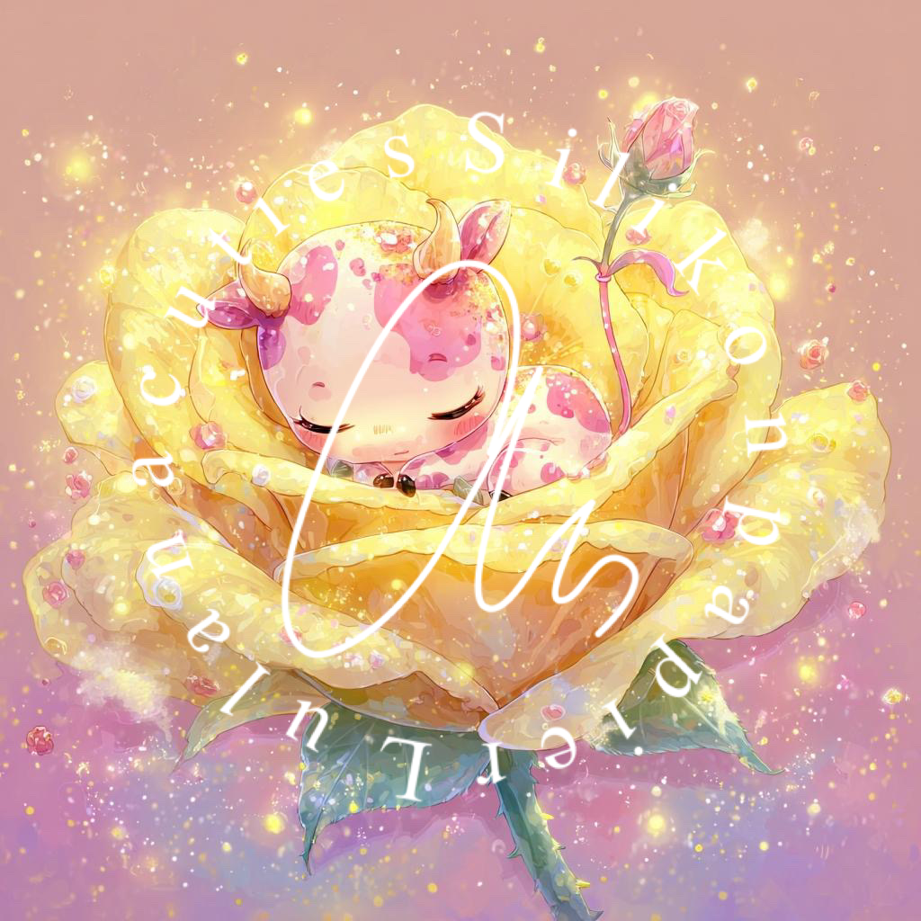 Silikonpapier Blumenzauber Kuh by Shiny_unicorn.ai