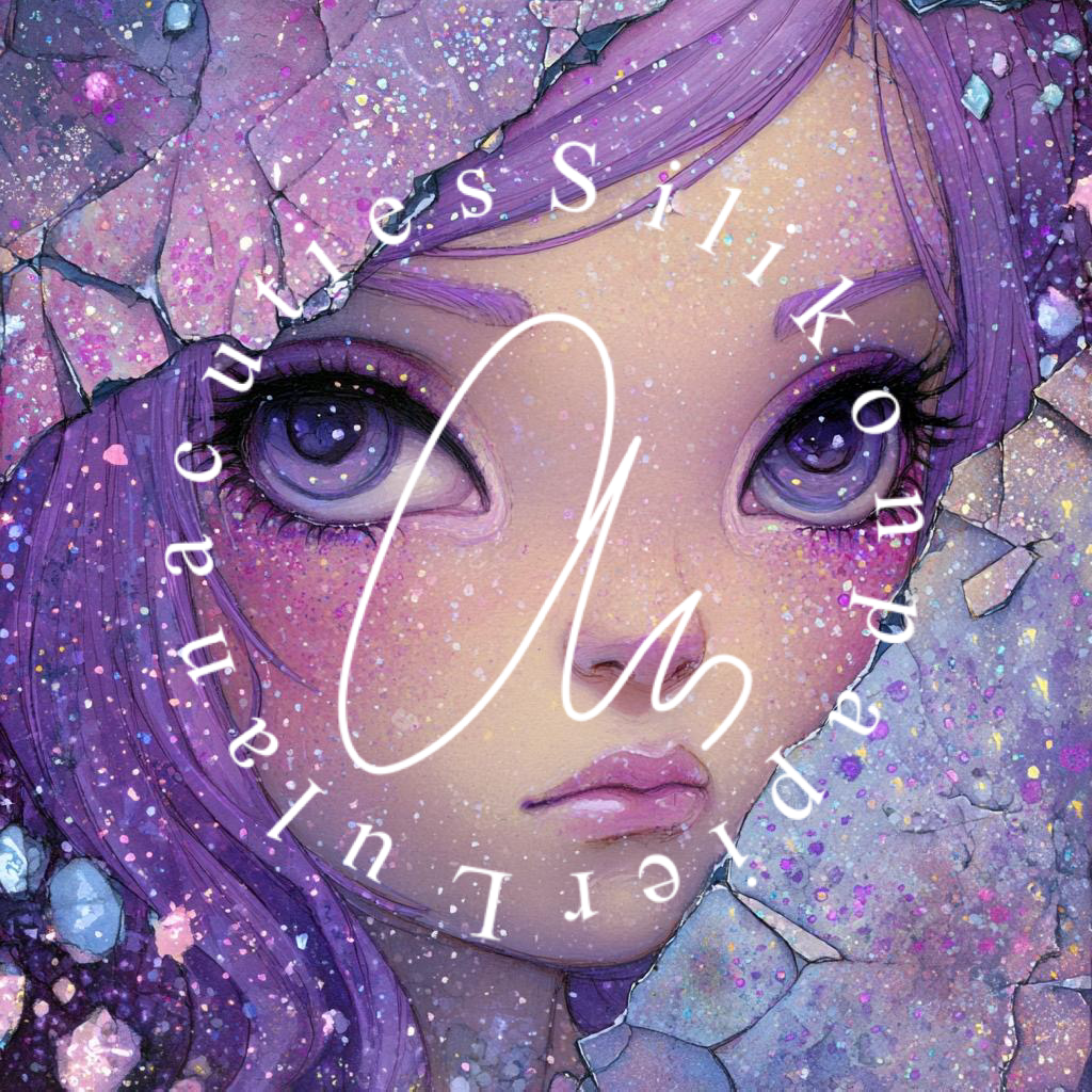 Silver Holo Silikonpapier Violetta by Shiny_unicorn.ai