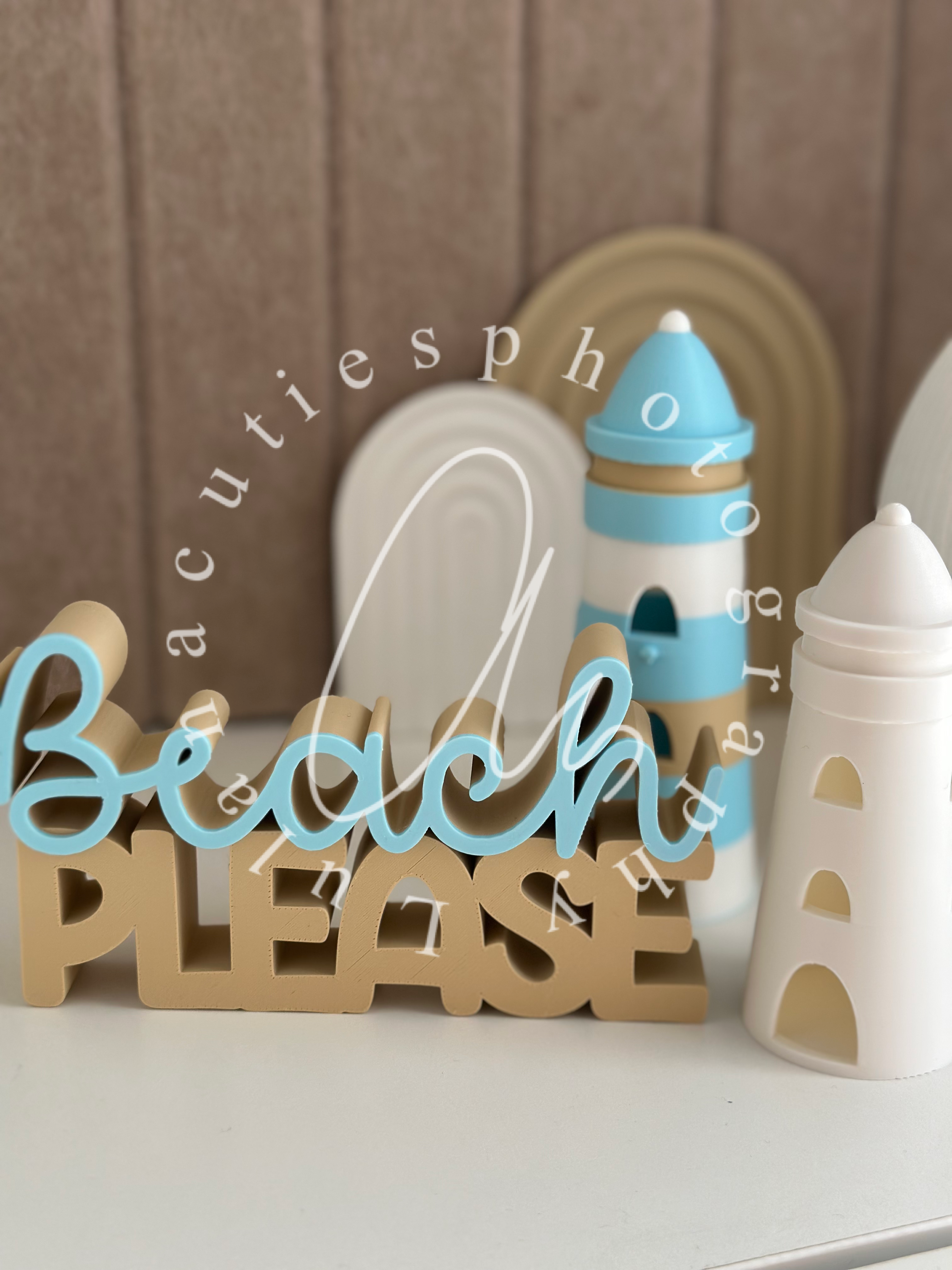 Leuchtturm+ Schrift Set beige/hellblau/weiß