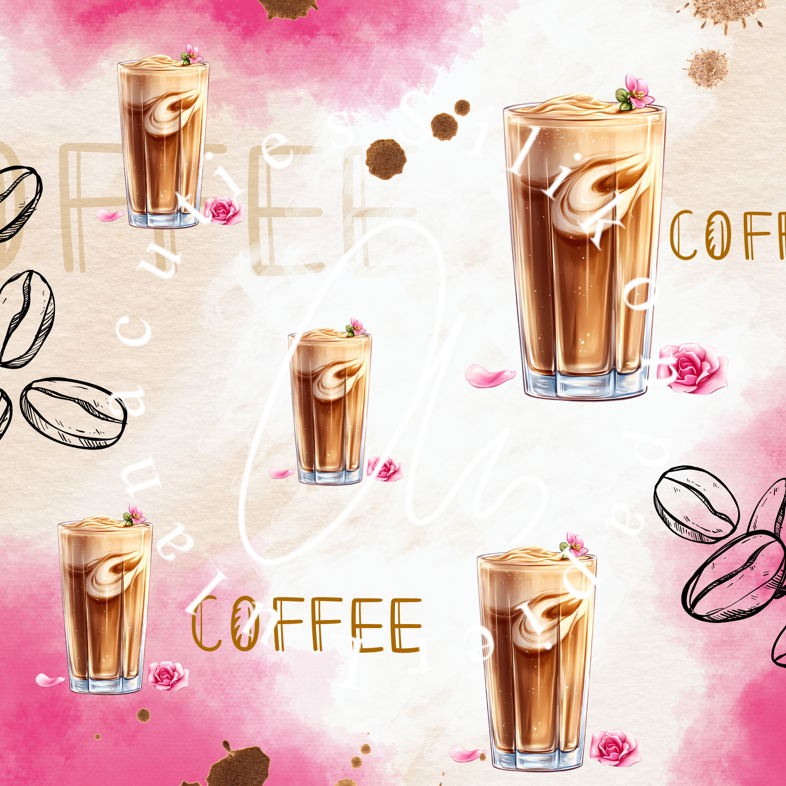 Silikonpapier pink Coffee Flower