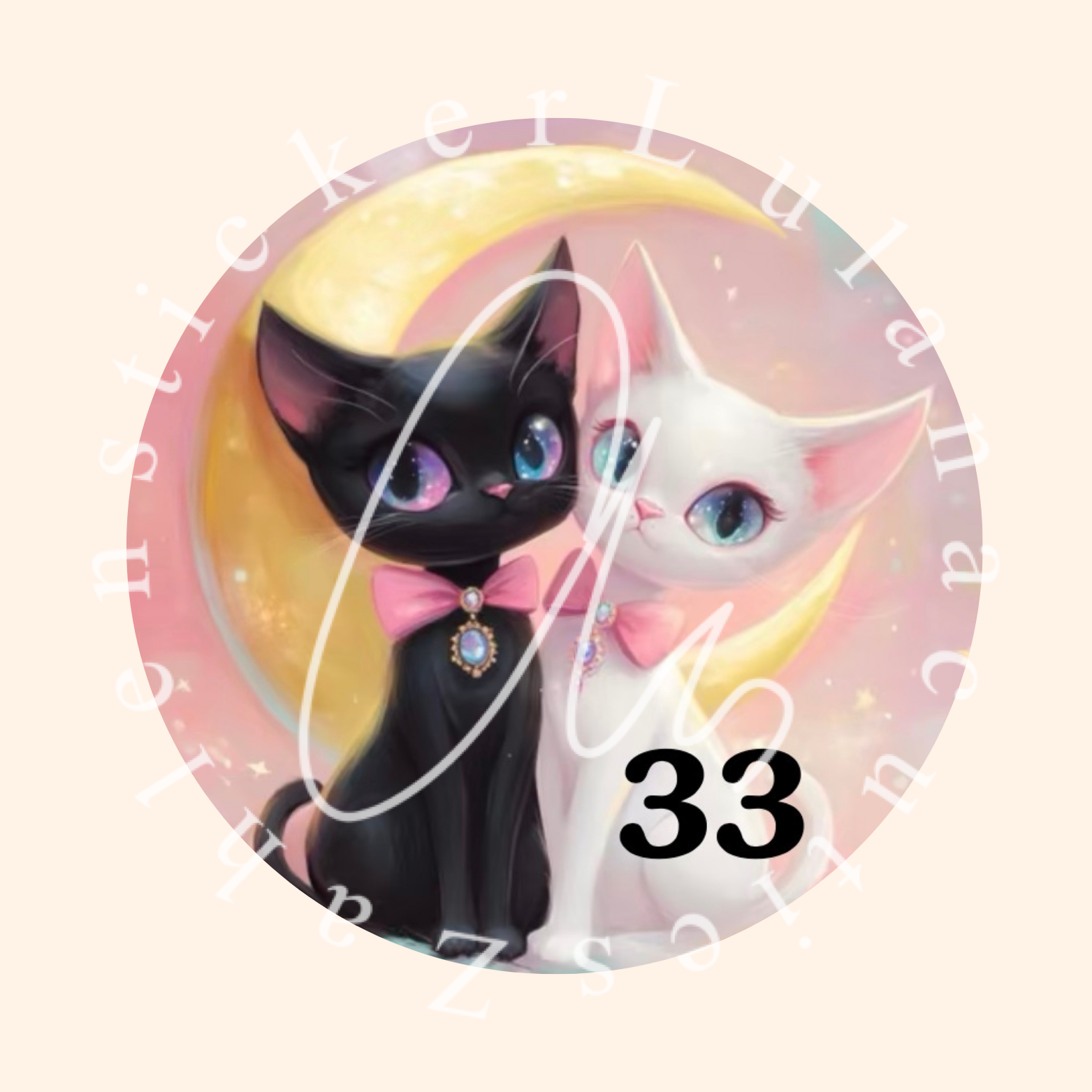 Zahlensticker Cat by Traumpixxel für runde Diamond painting Dosen