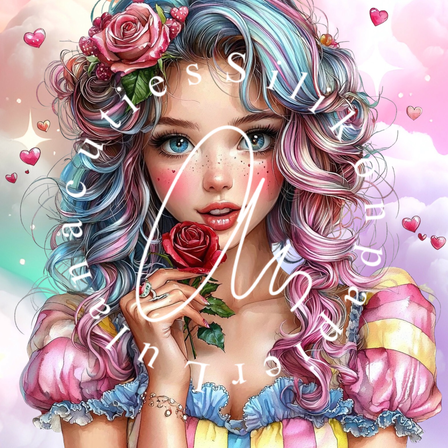 Silikonpapier Rosé Fantasy
