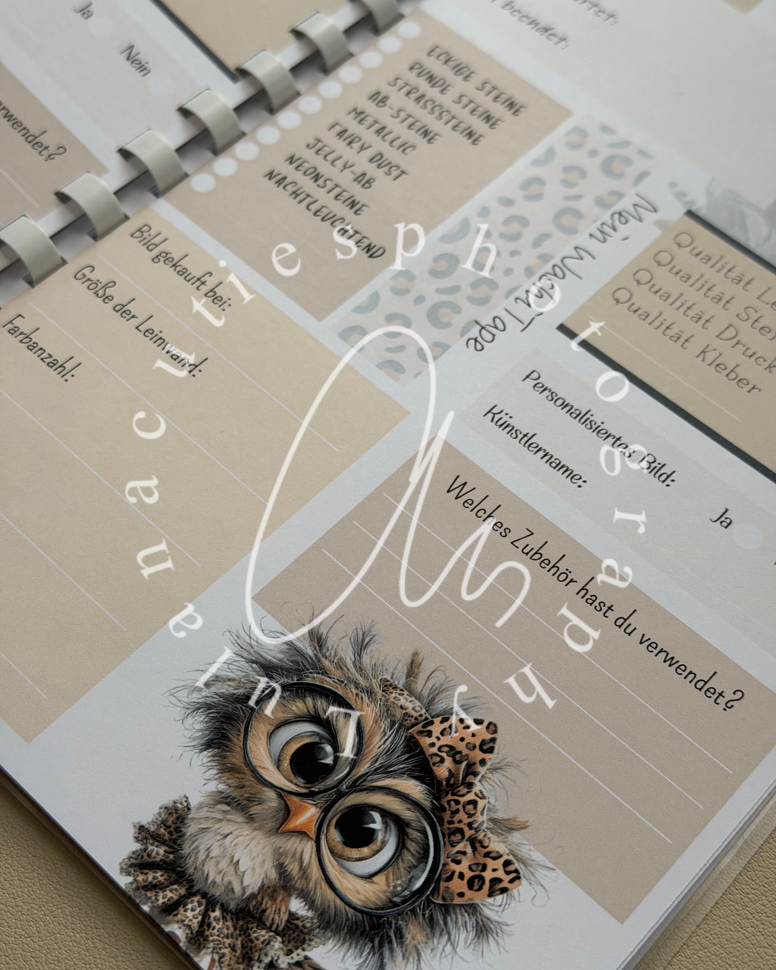 Diamond Painting Tagebuch Eule