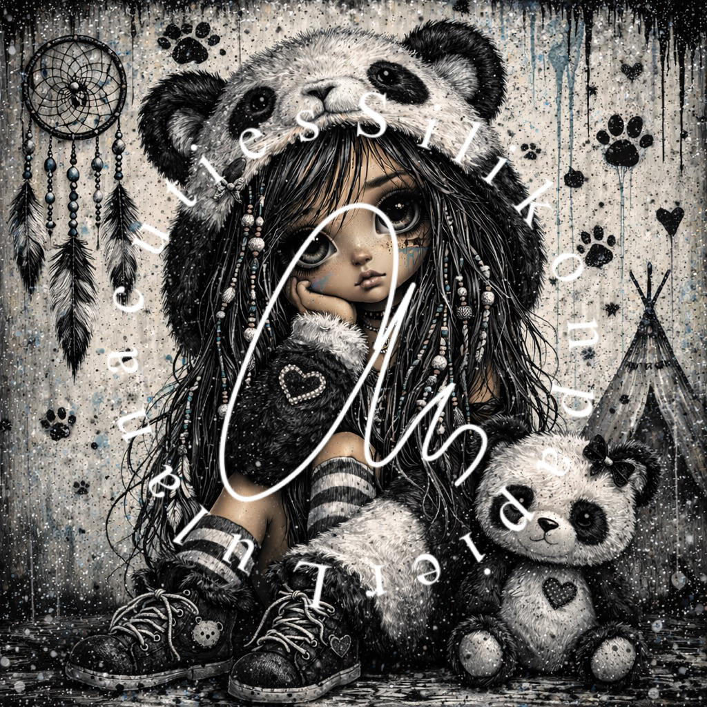 Silikonpapier Panda Bear Girl by LulanaCuties