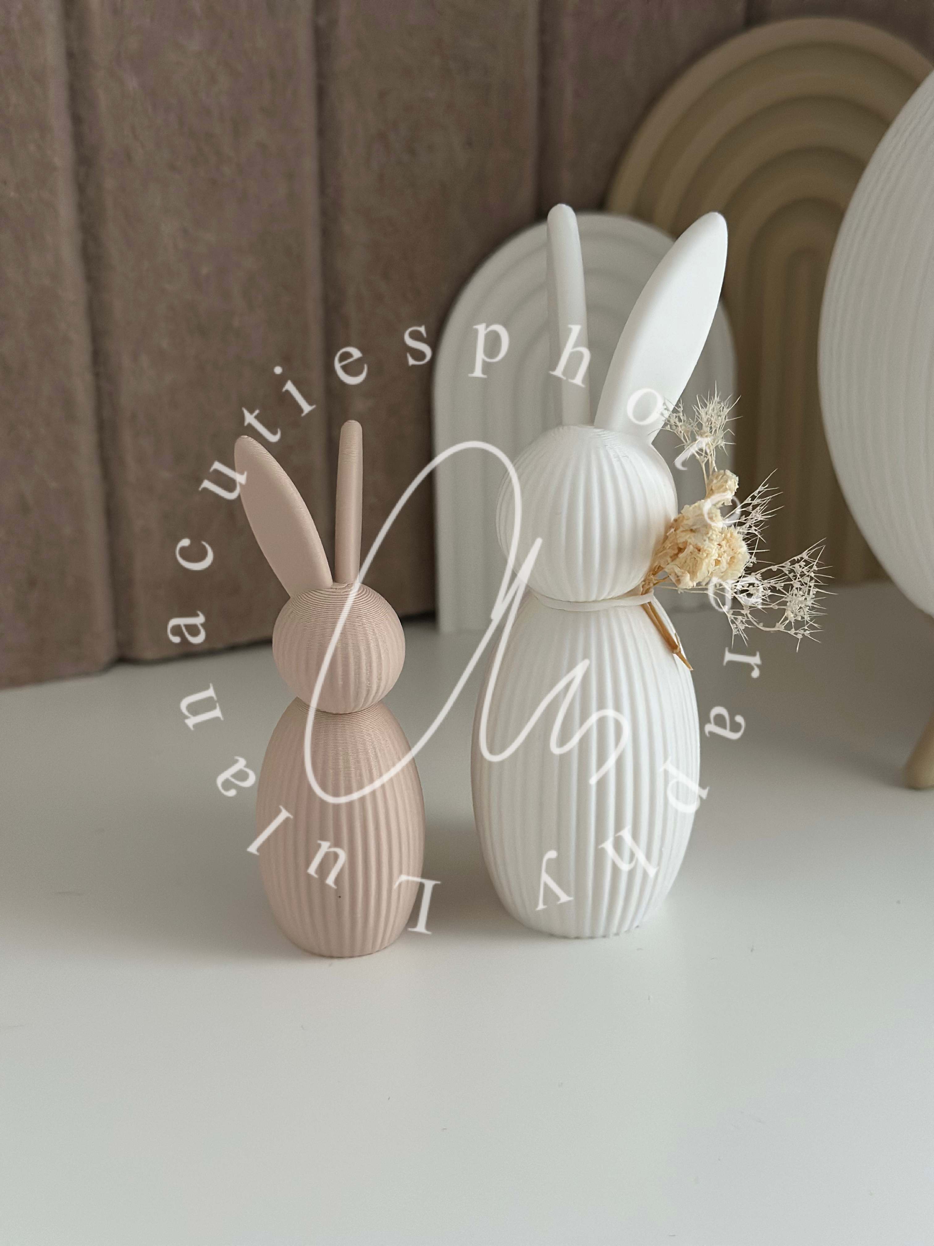 Osterhasen Deko weiß/beige