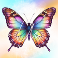 Silikonpapier Rainbow Butterfly