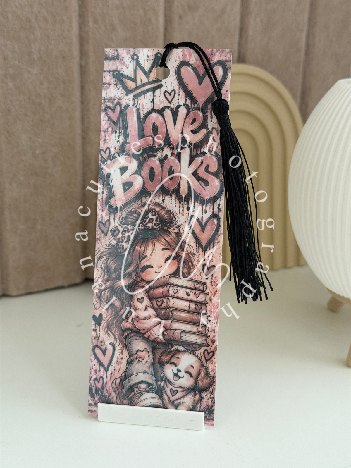 Lesezeichen love Books Bücherstapel Holo