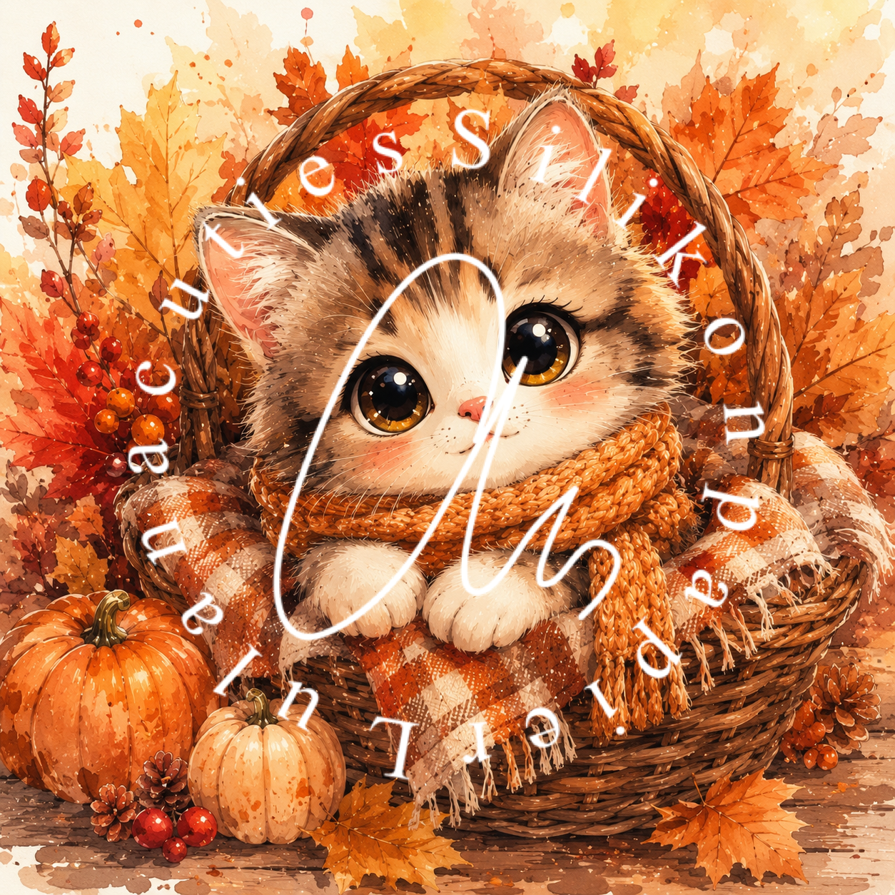 Silikonpapier Herbst Kätzchen