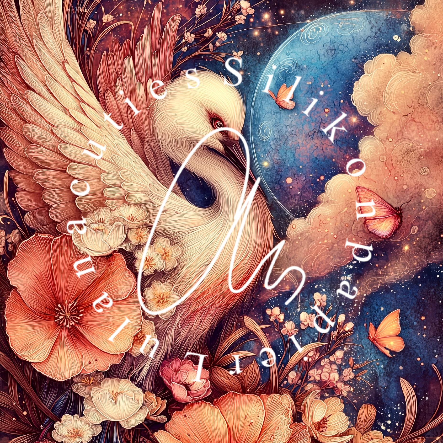 Silver Holo Silikonpapier sweet apricot by Sweet_loco_ai