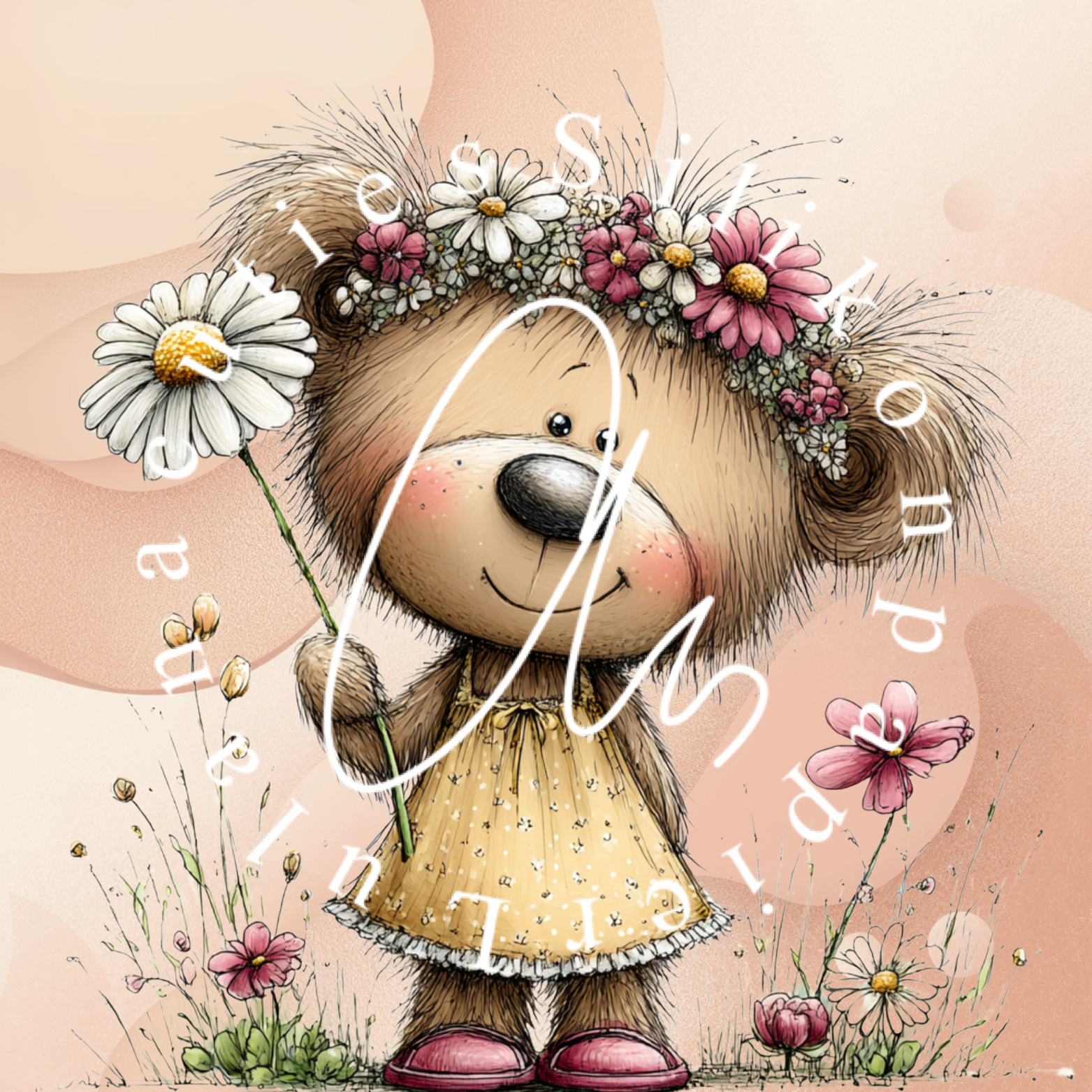 Silikonpapier Flower Bear