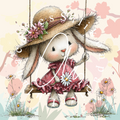 Silikonpapier Schaukel Hase