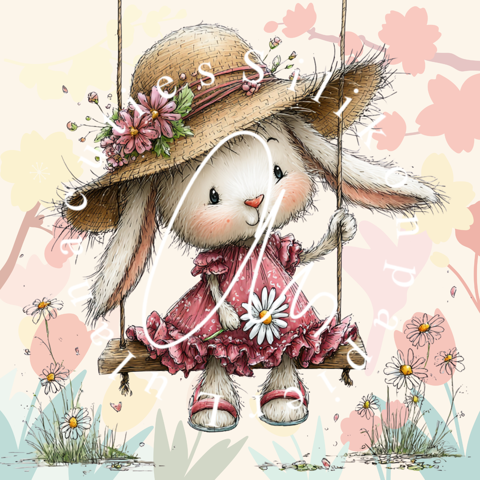 Silikonpapier Schaukel Hase