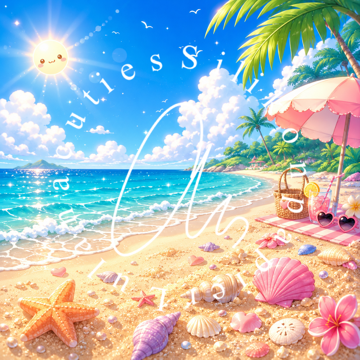 Silikonpapier Beach Cutieday  by Tiki_diamonds.ai