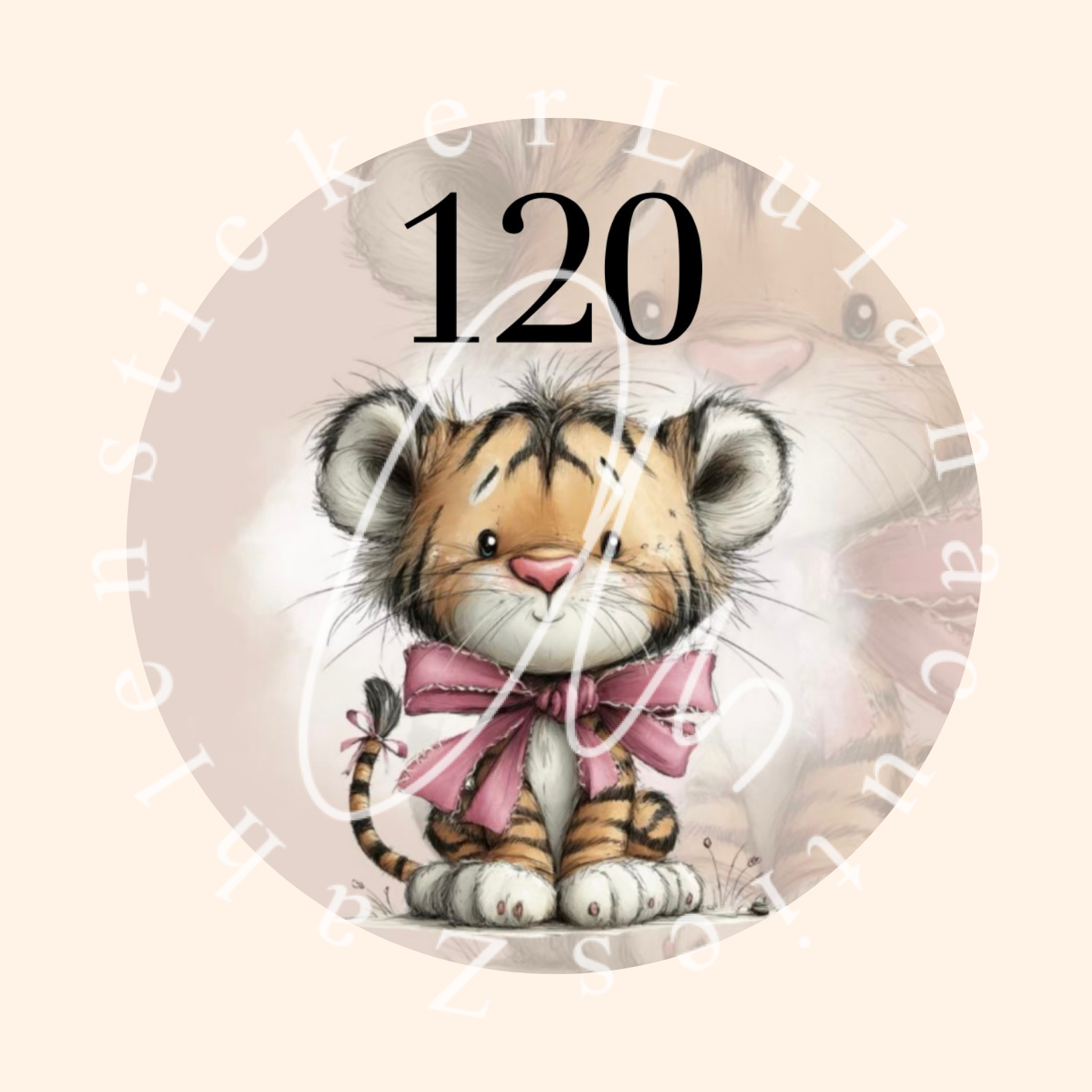 Zahlensticker Tiger für runde Diamond painting Dosen