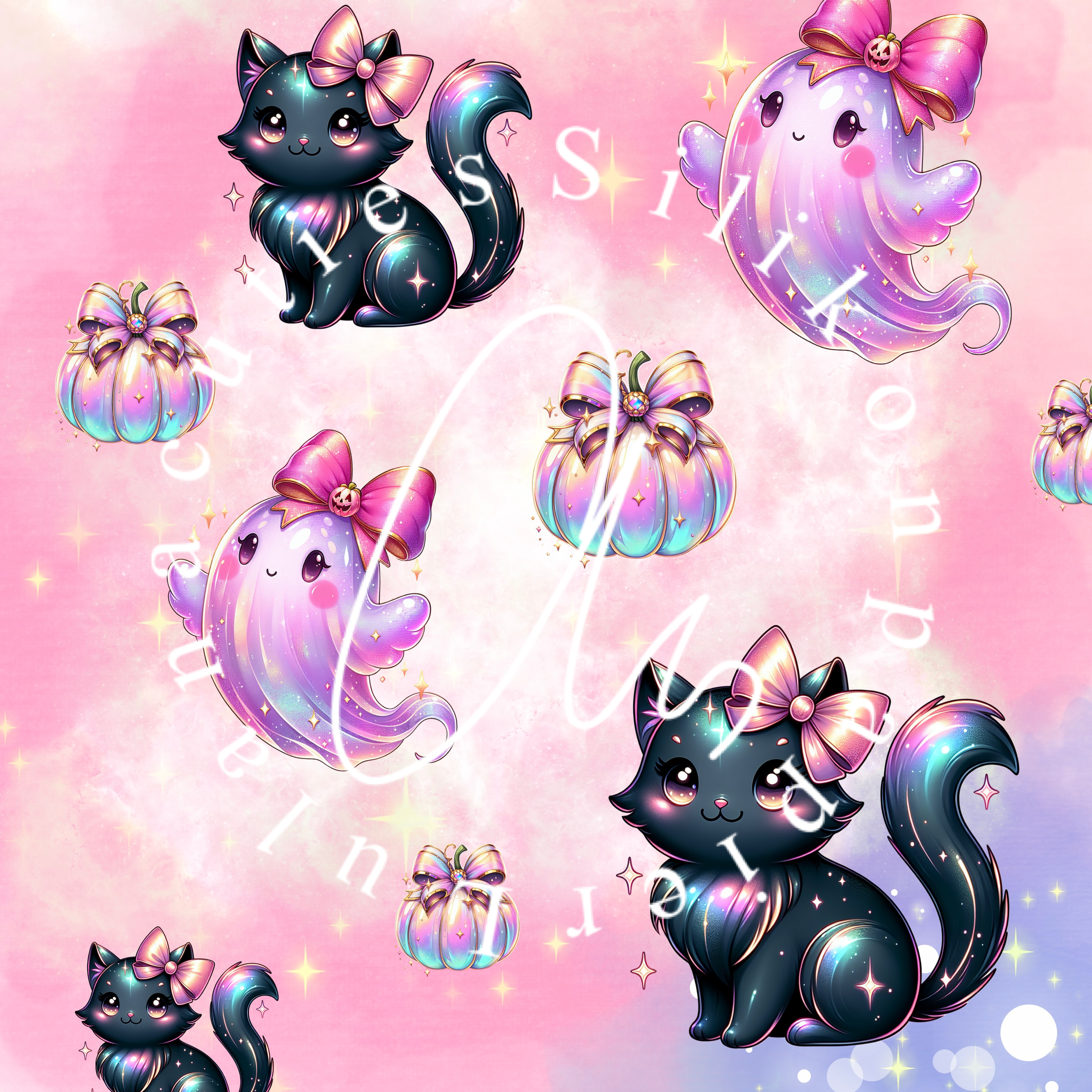Silikonpapier Kitty Rainbow Ghost