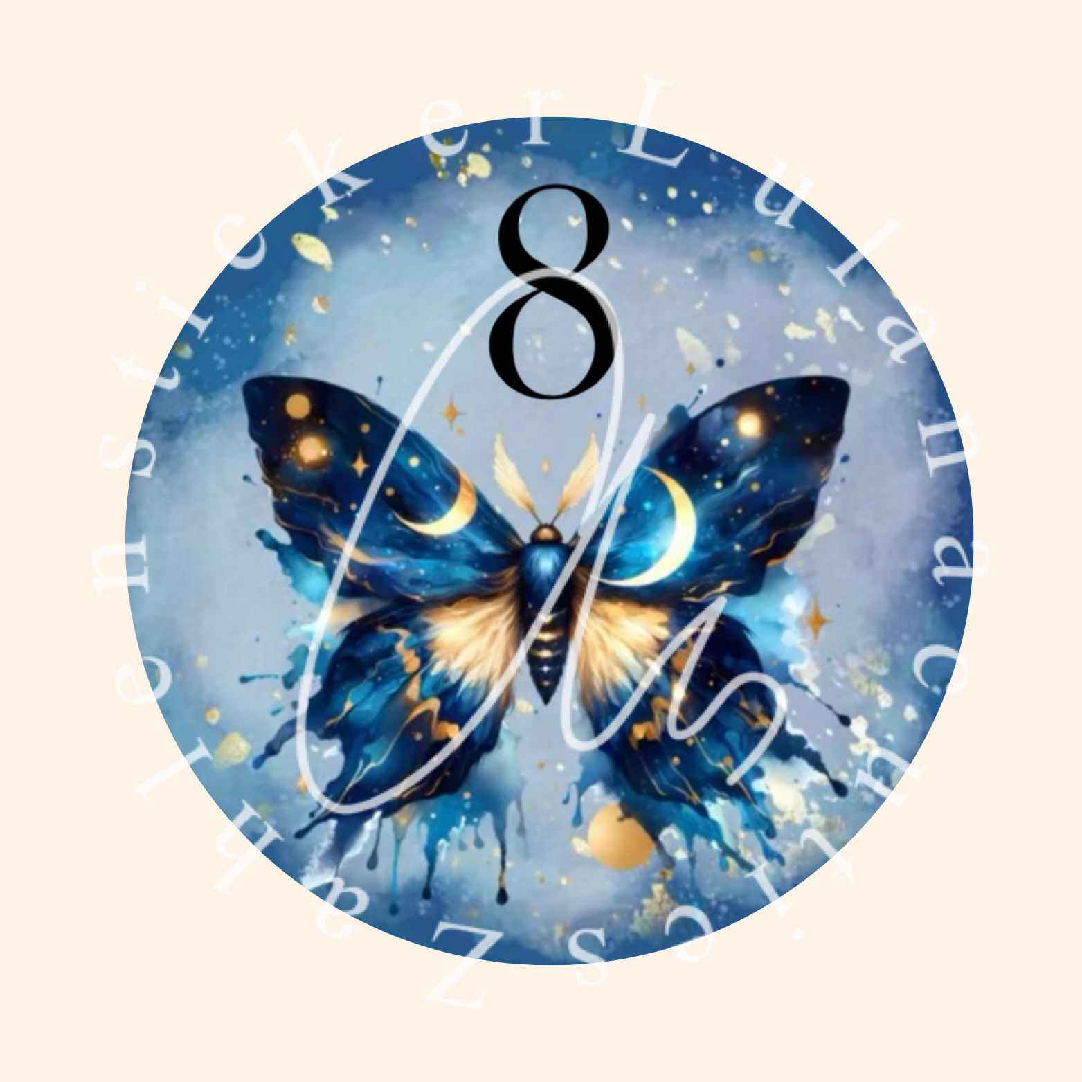 Zahlensticker Blue Night für runde Diamond painting Dosen