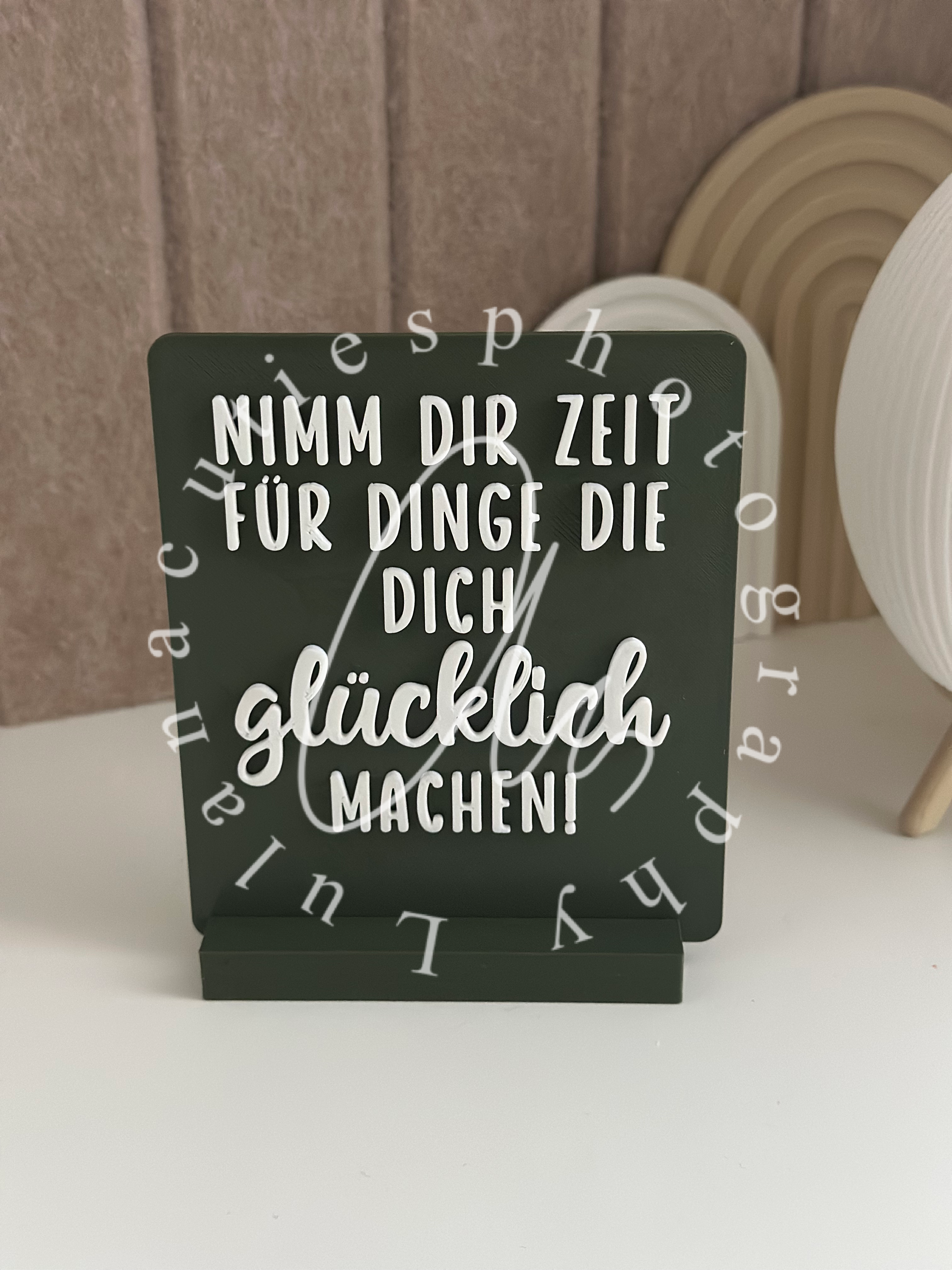 Dekorativer Spruch-Ständer dunkelgrün