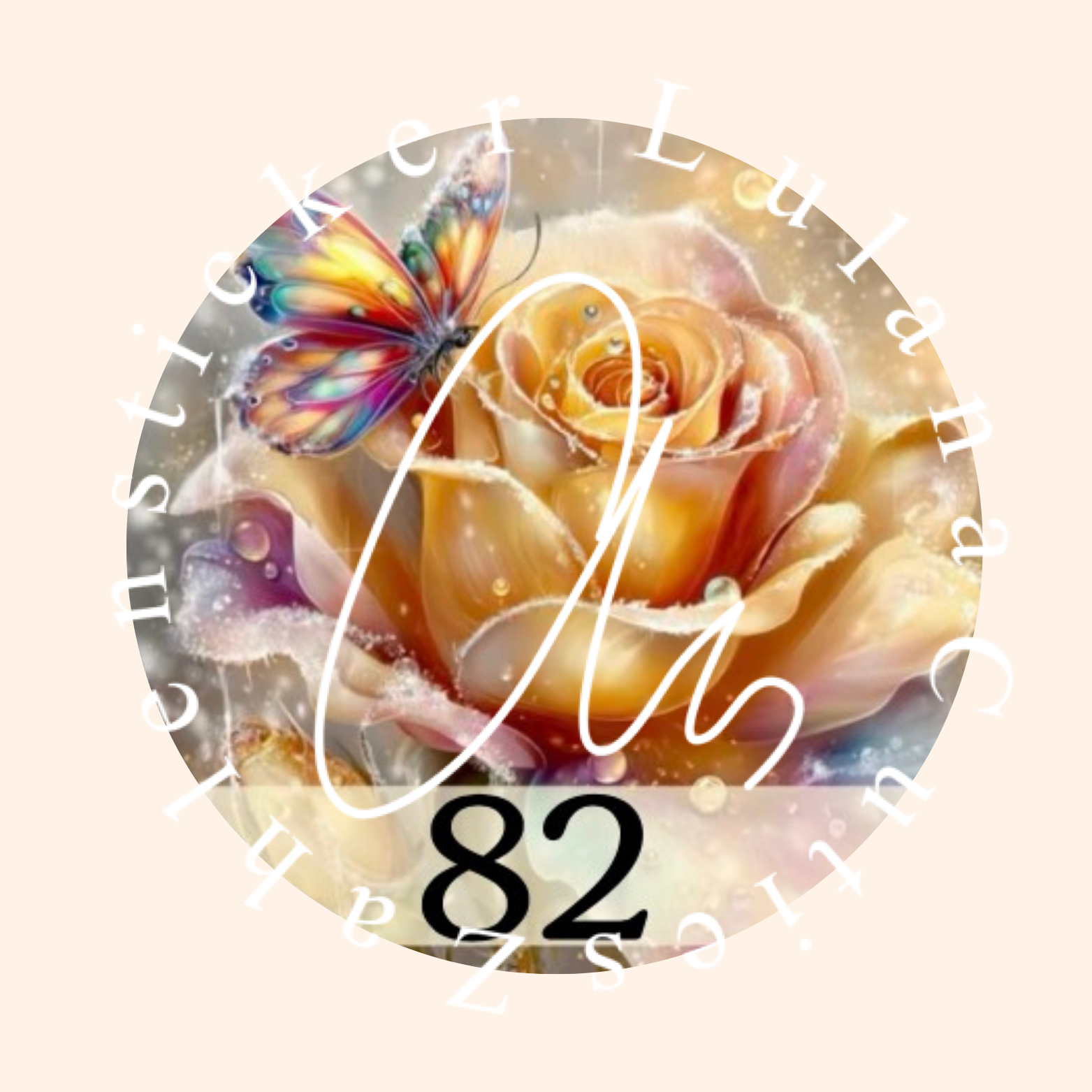 Zahlensticker Rose