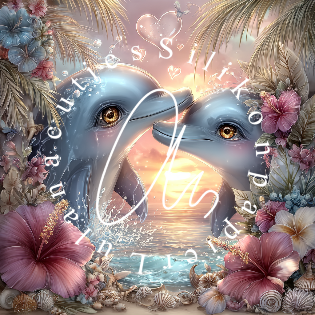 Silver Holo Silikonpapier Dolphin Sunset by Lisa Morgan