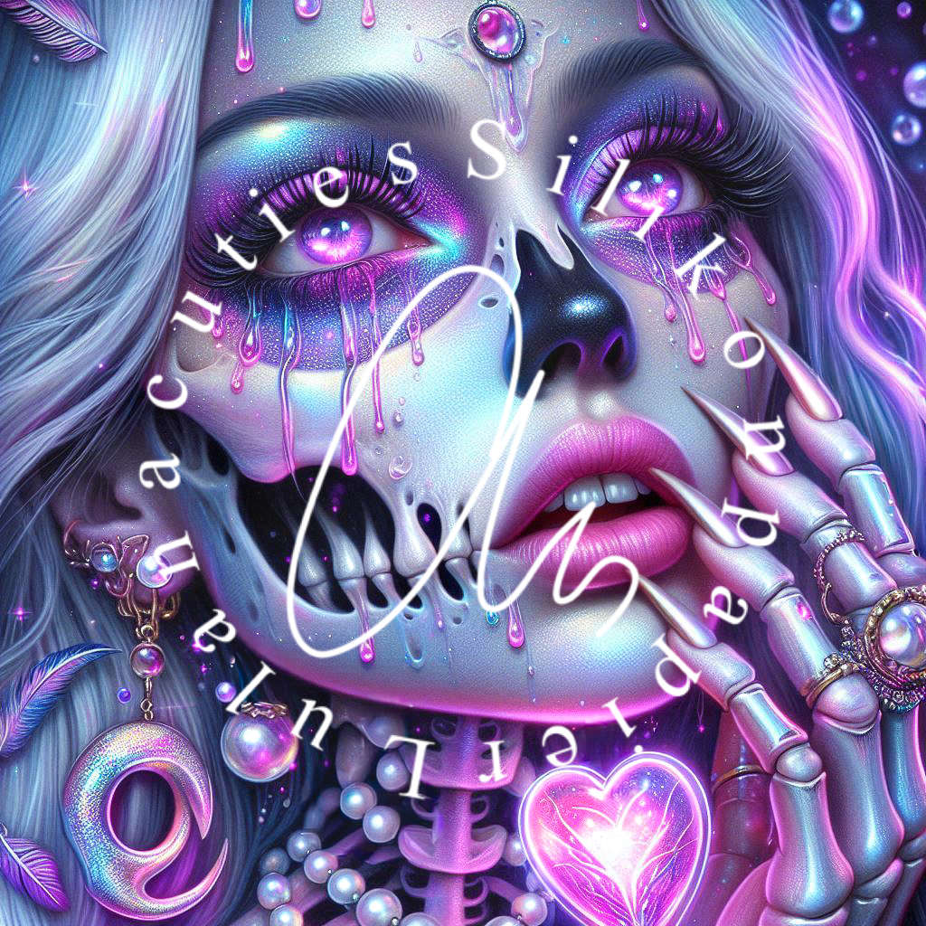 Silikonpapier Neon Skull Siren by Sandrietta