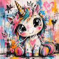 Silikonpapier Grafitti Friends Unicorn by LulanaCuties