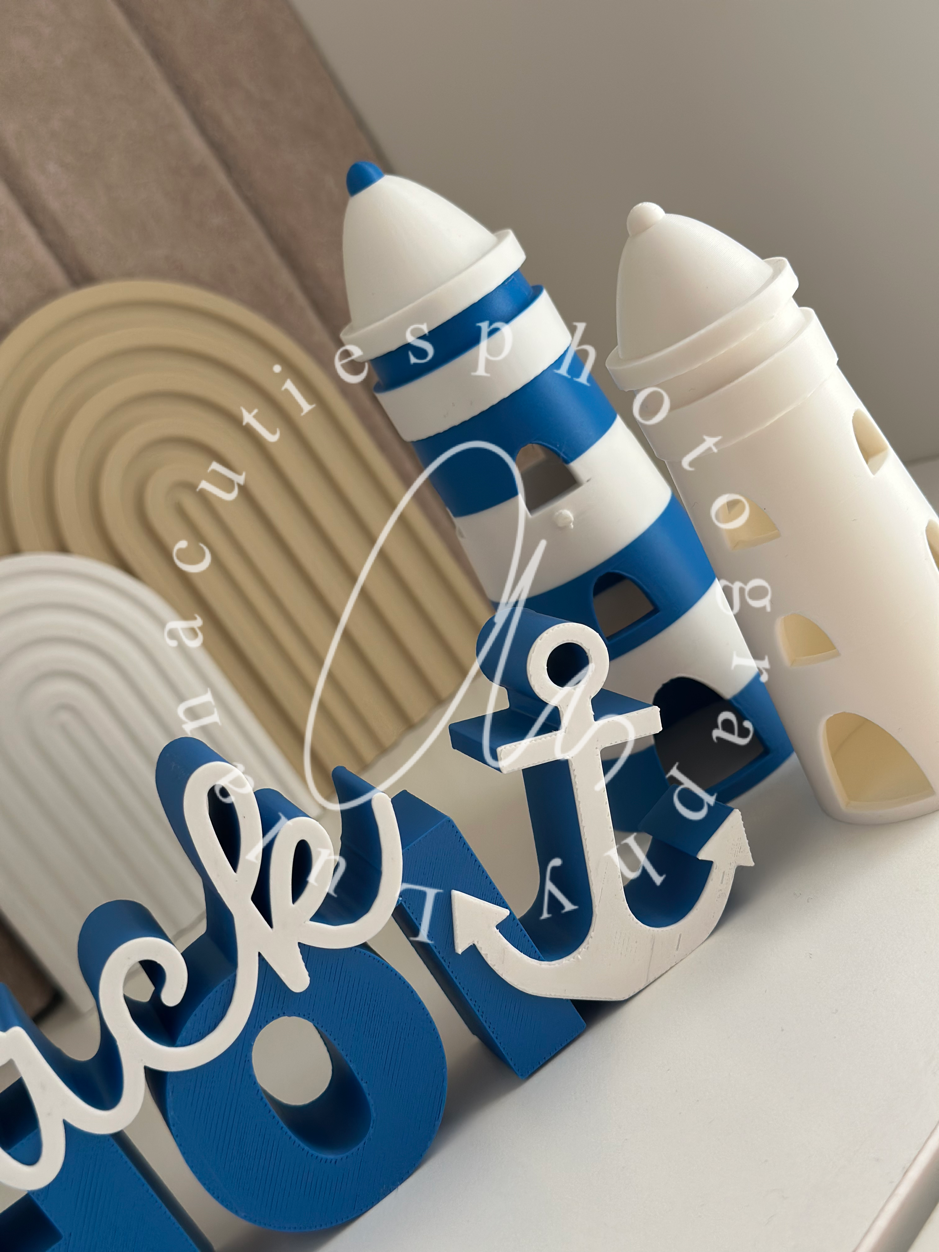 Leuchtturm+ Schrift Set dunkelblau/weiß