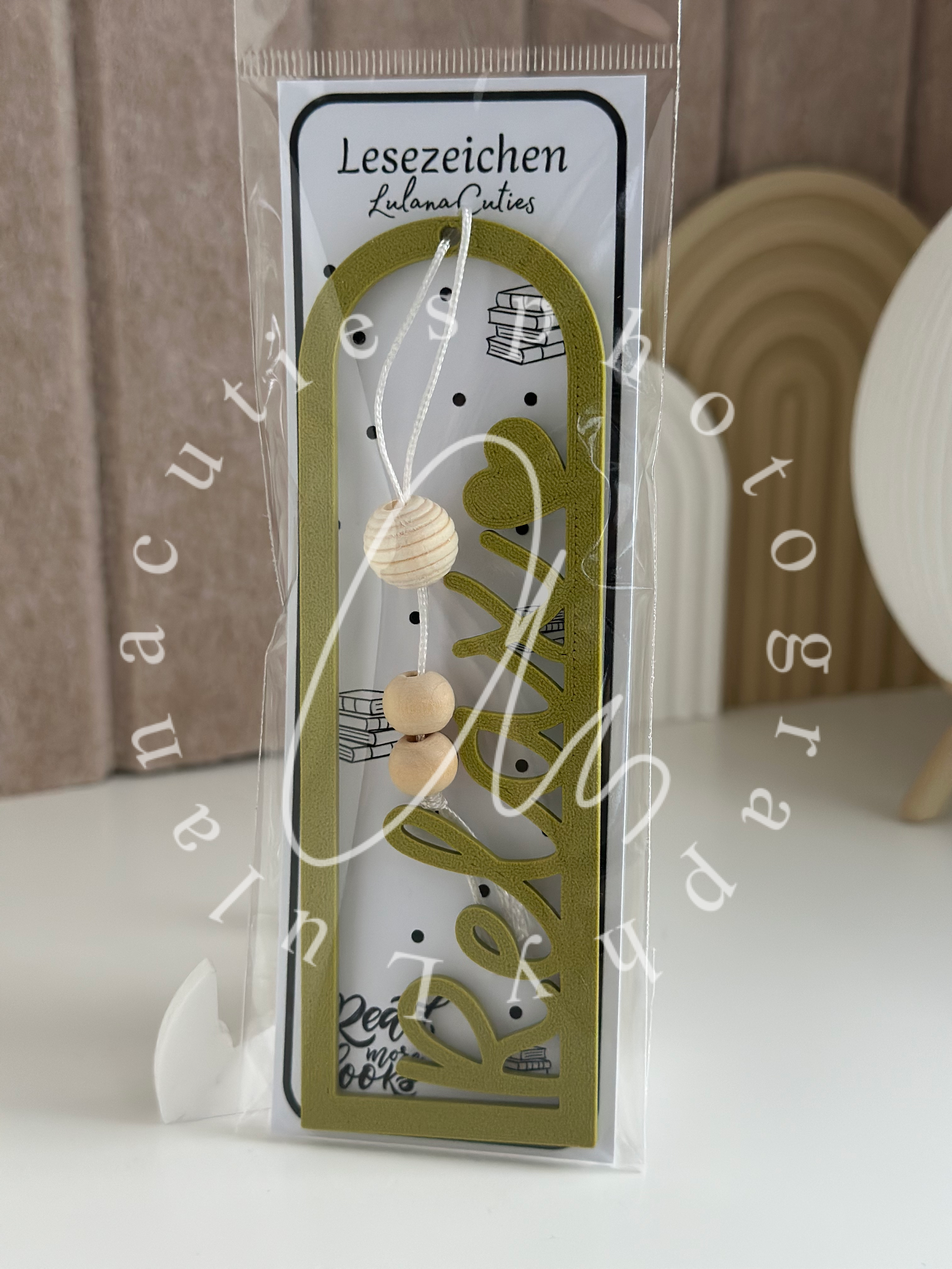 Lesezeichen Relax olivgrün