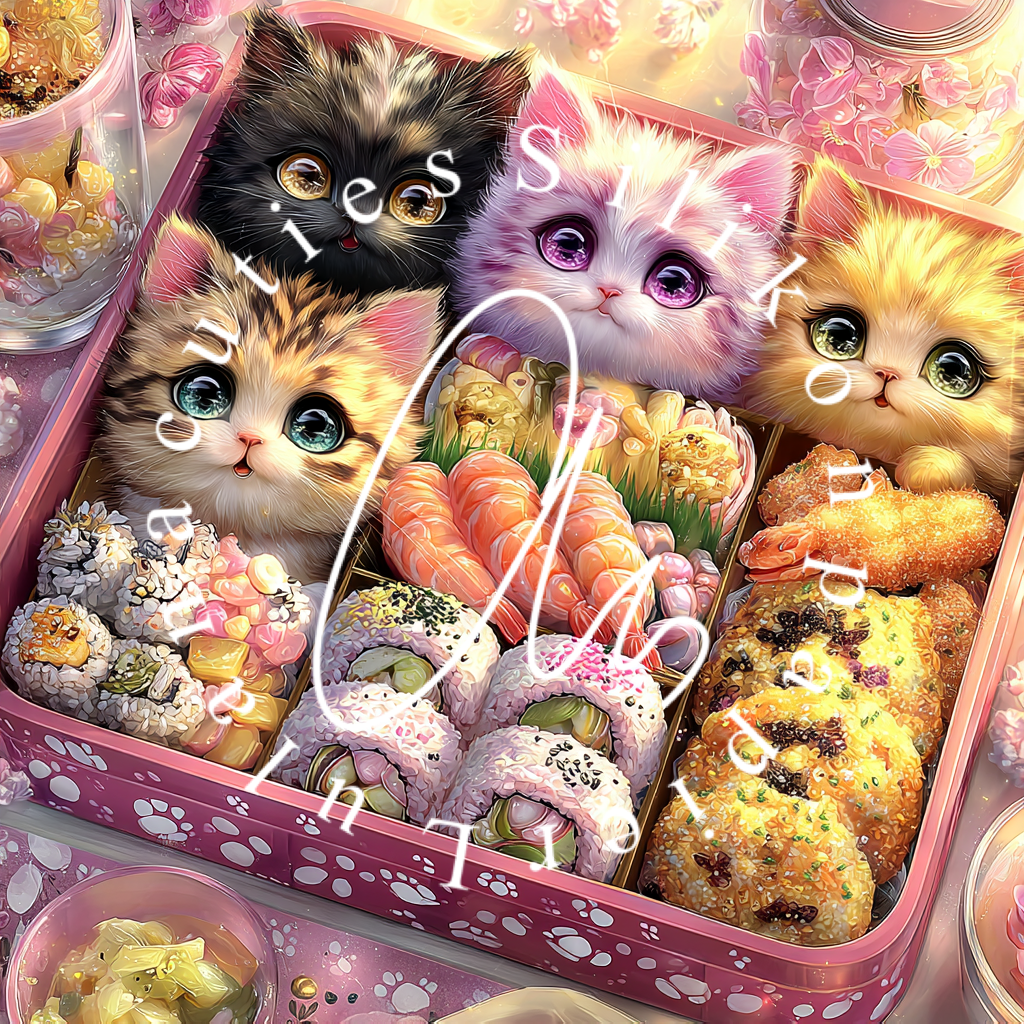 Silikonpapier Kätzchen Sushi by Lisa Morgan