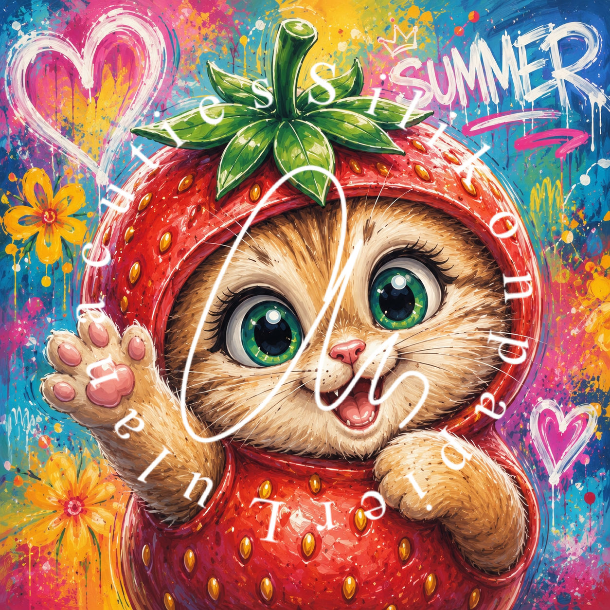 Silikonpapier Tropical Strawberry