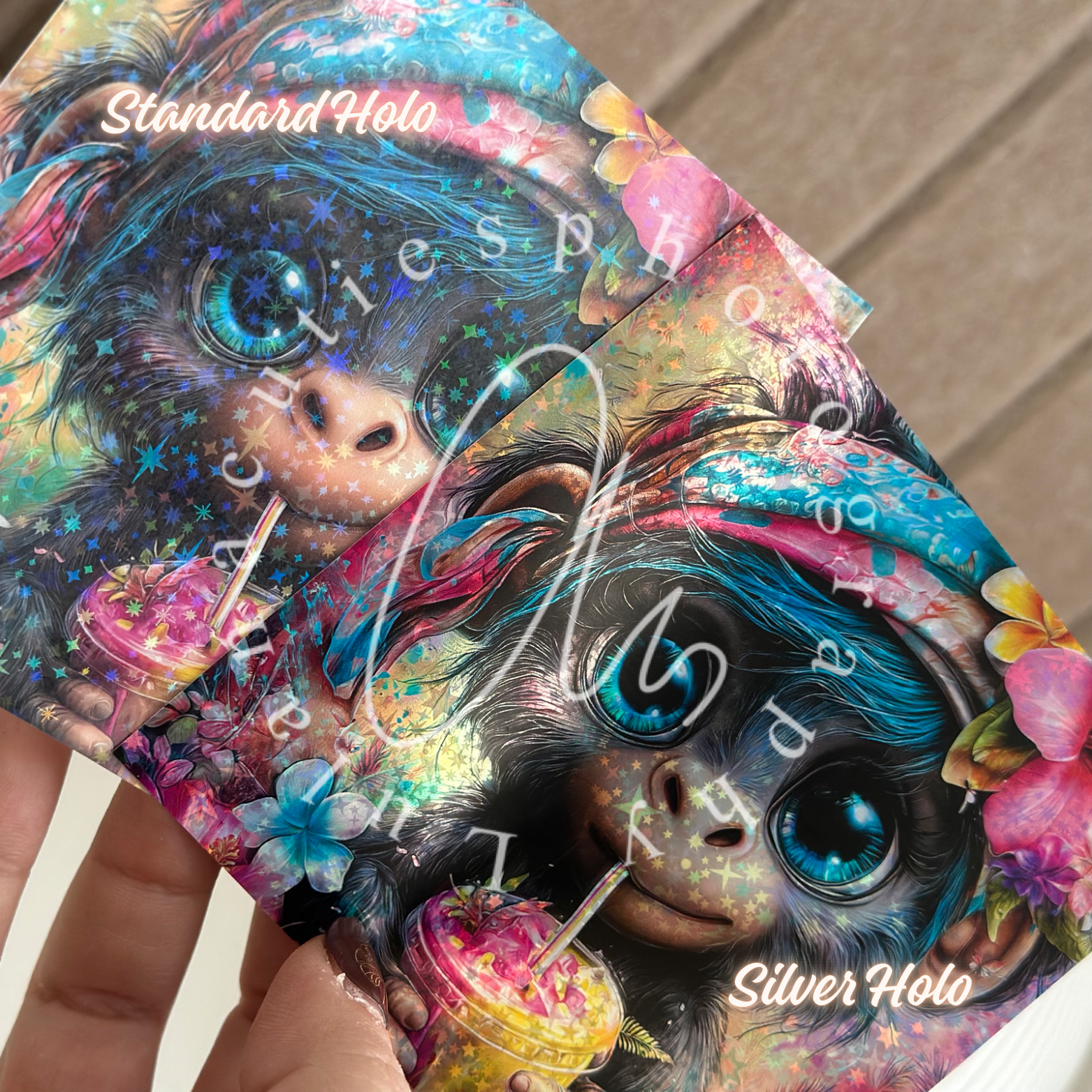 Silver Holo Silikonpapier flower Cat