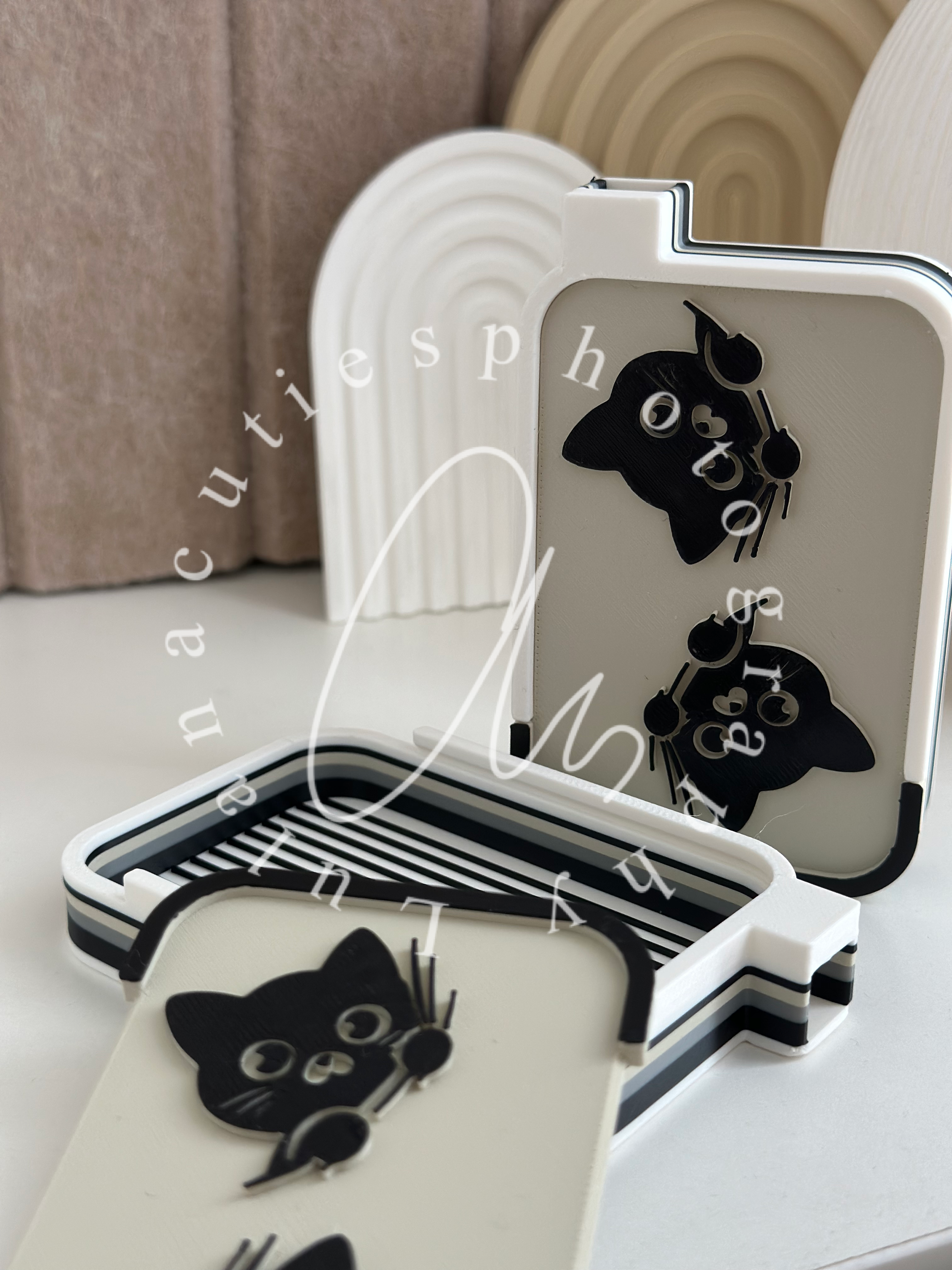 Schiffchen Kitty black/grey