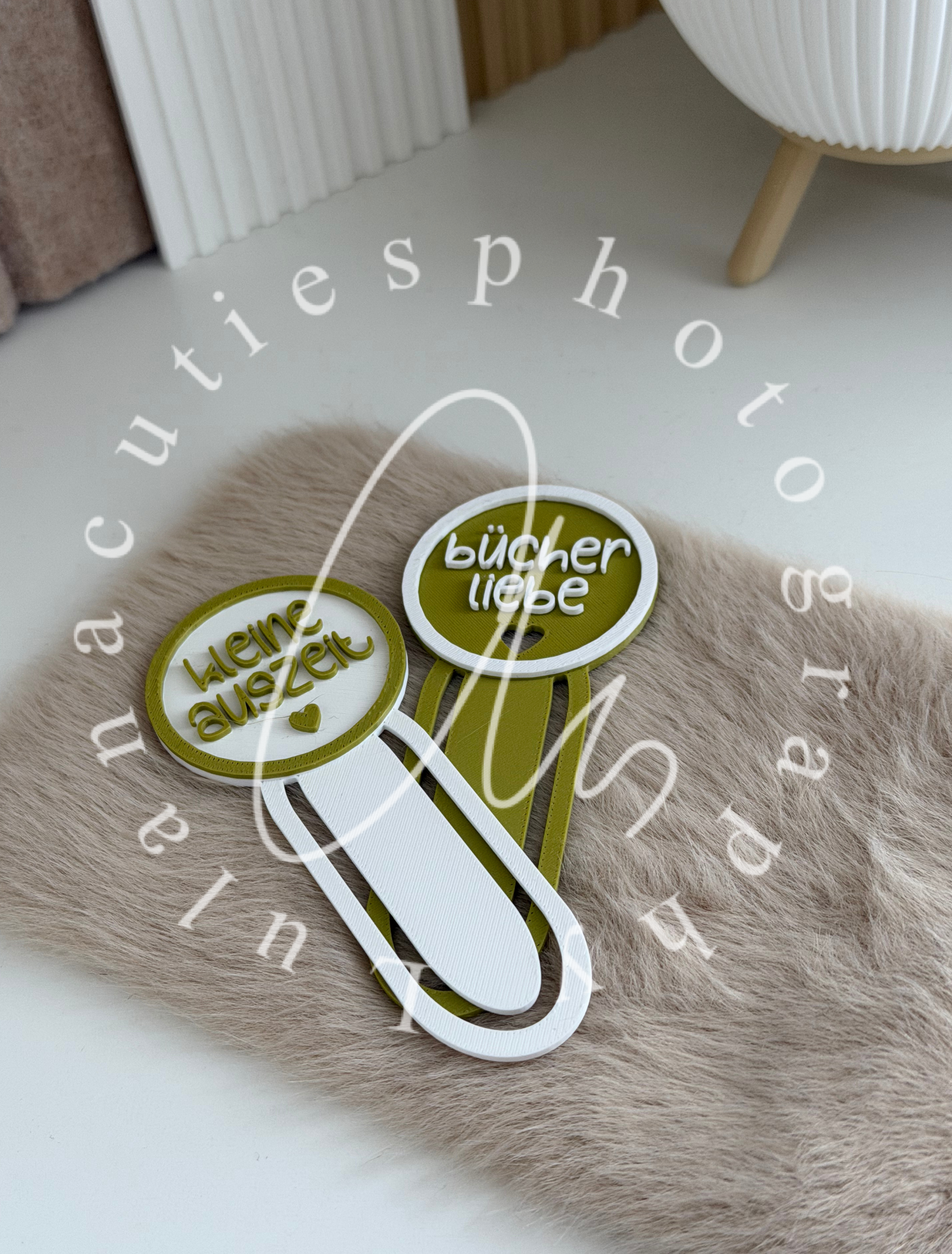 Kleine Lesezeichen Set 2 stk. grün/weiß